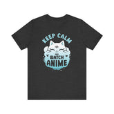 Unisex Keep Calm and Watch Anime T Shirt Dark Grey Heather S
