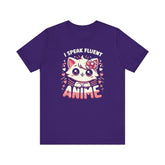 Unisex I Speak Fluent Kawaii Cat T Shirt Team Purple S