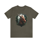Unisex Dragon Face T Shirt Army S