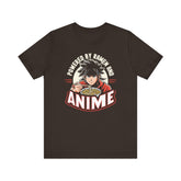 Unisex Powered by Ramen and Anime T Shirt Brown S