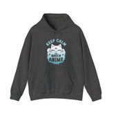 Unisex Keep Calm and Watch Anime Hoodie Dark Heather S
