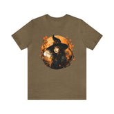 Unisex Autumn Witch T Shirt Heather Olive S