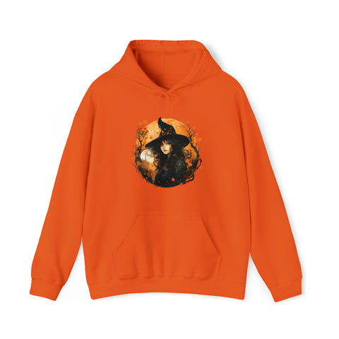 Unisex Autumn Witch Hoodie Orange S 