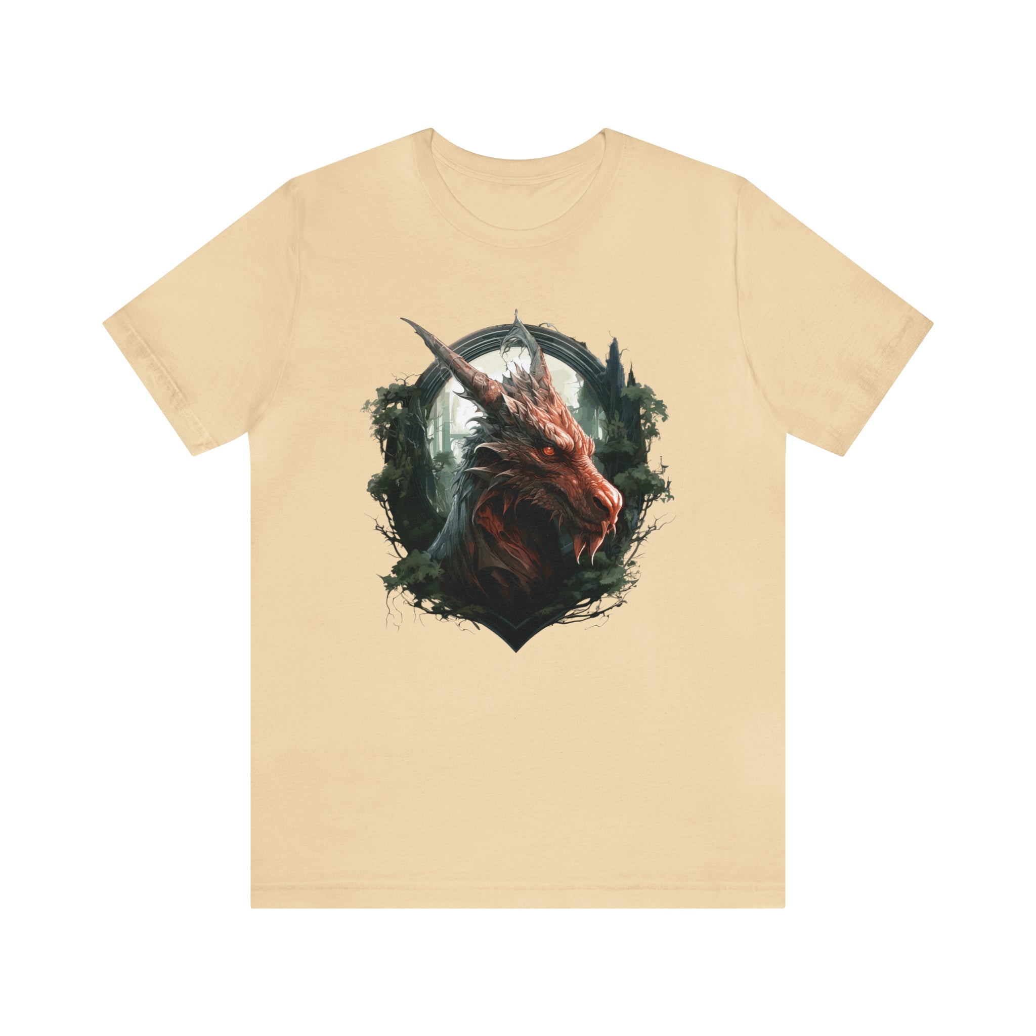 Unisex Dragon Face T Shirt Soft Cream S 