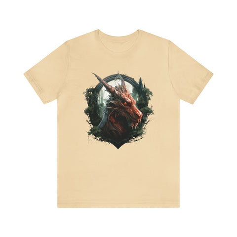 Unisex Dragon Face T Shirt Soft Cream S 