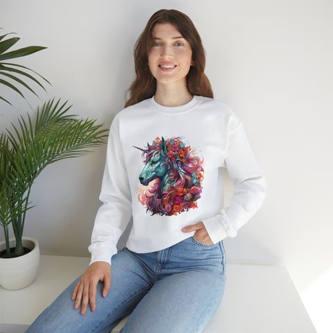 Unisex Unicorn Flowers Sweatshirt   