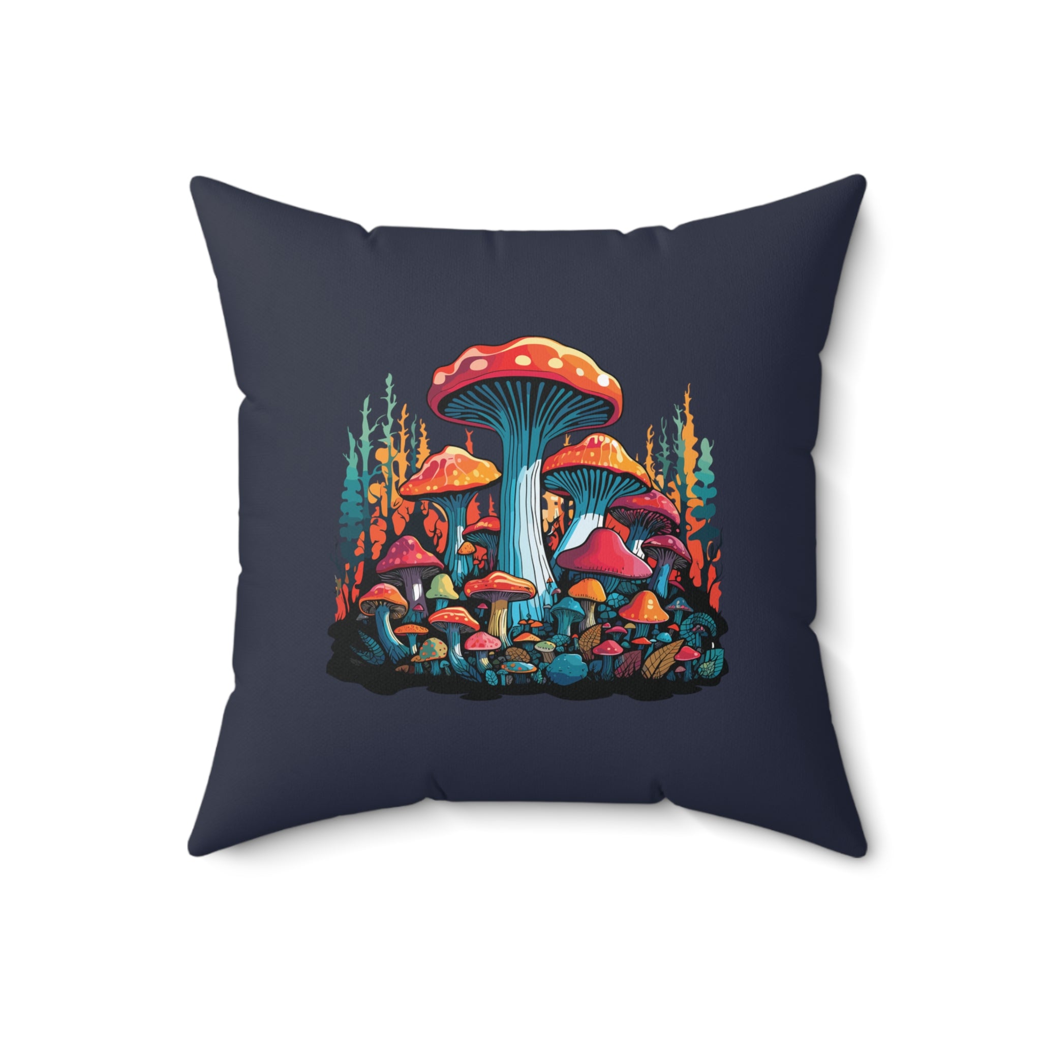 Orange Mushroom Forest Pillow   