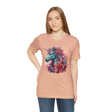 Unisex Unicorn Flowers T Shirt   