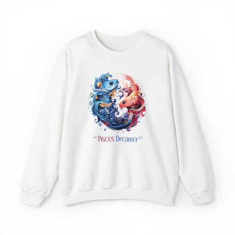 Unisex Pisces Dreamer Sweatshirt S White 