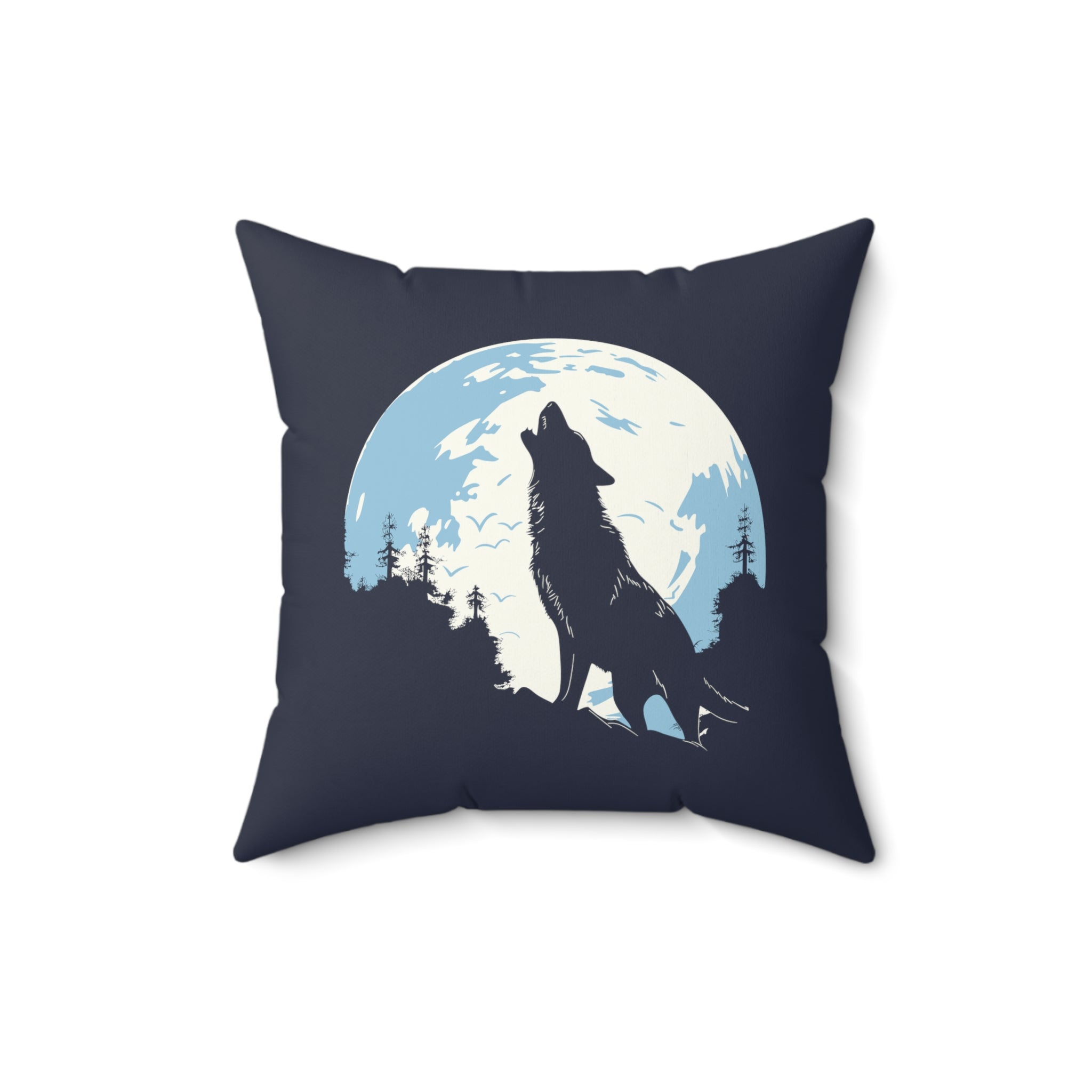 Howling Wolf Pillow 16" × 16"  