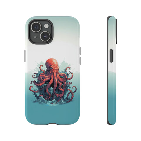 Kraken in the Ocean Phone Case iPhone 15 Glossy 