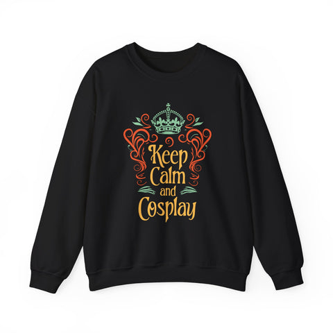 Unisex Keep Calm and Cosplay Sweatshirt S Black 