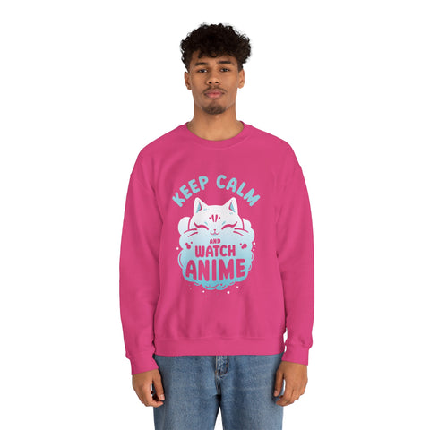 Unisex Keep Calm and Watch Anime Sweatshirt   