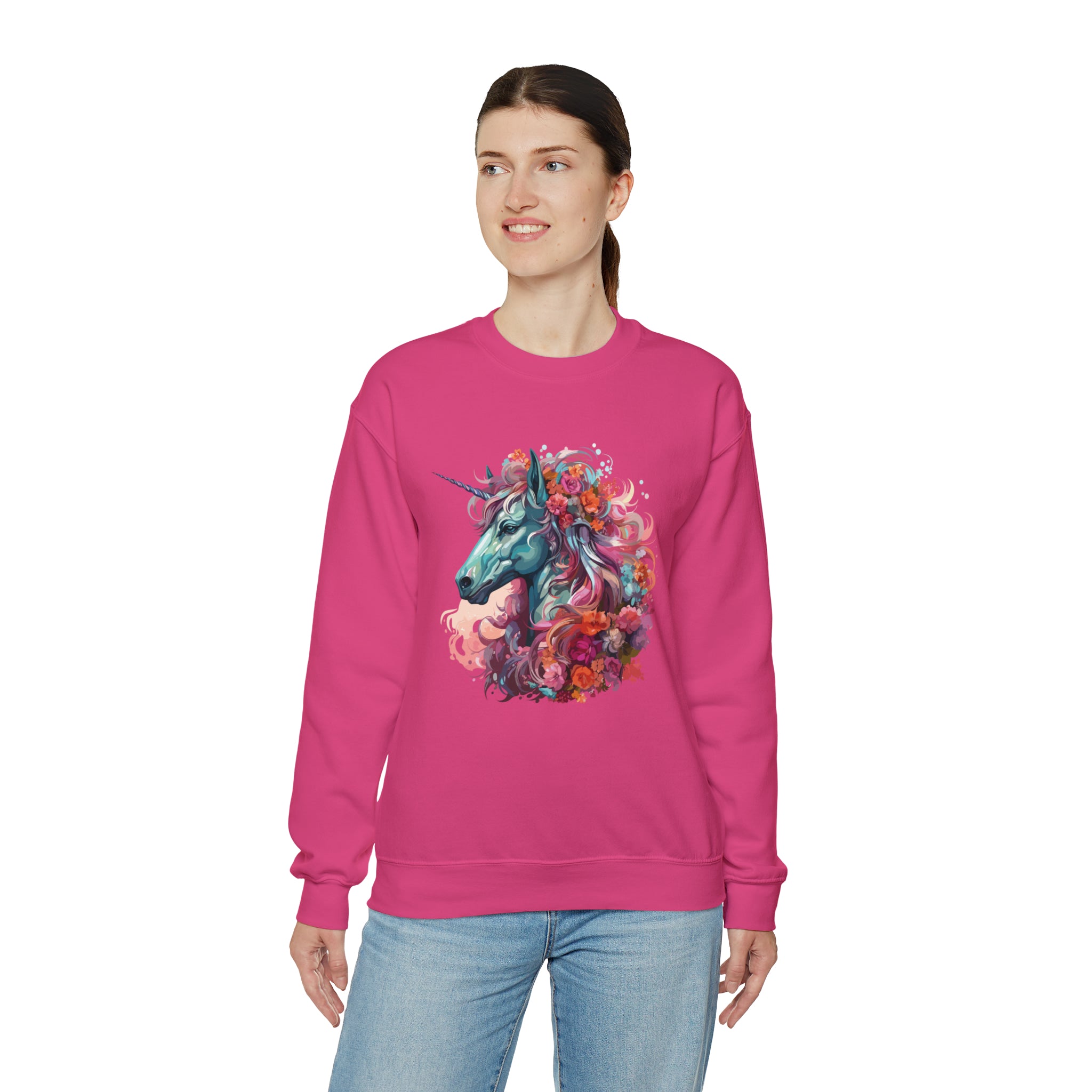 Unisex Unicorn Flowers Sweatshirt   