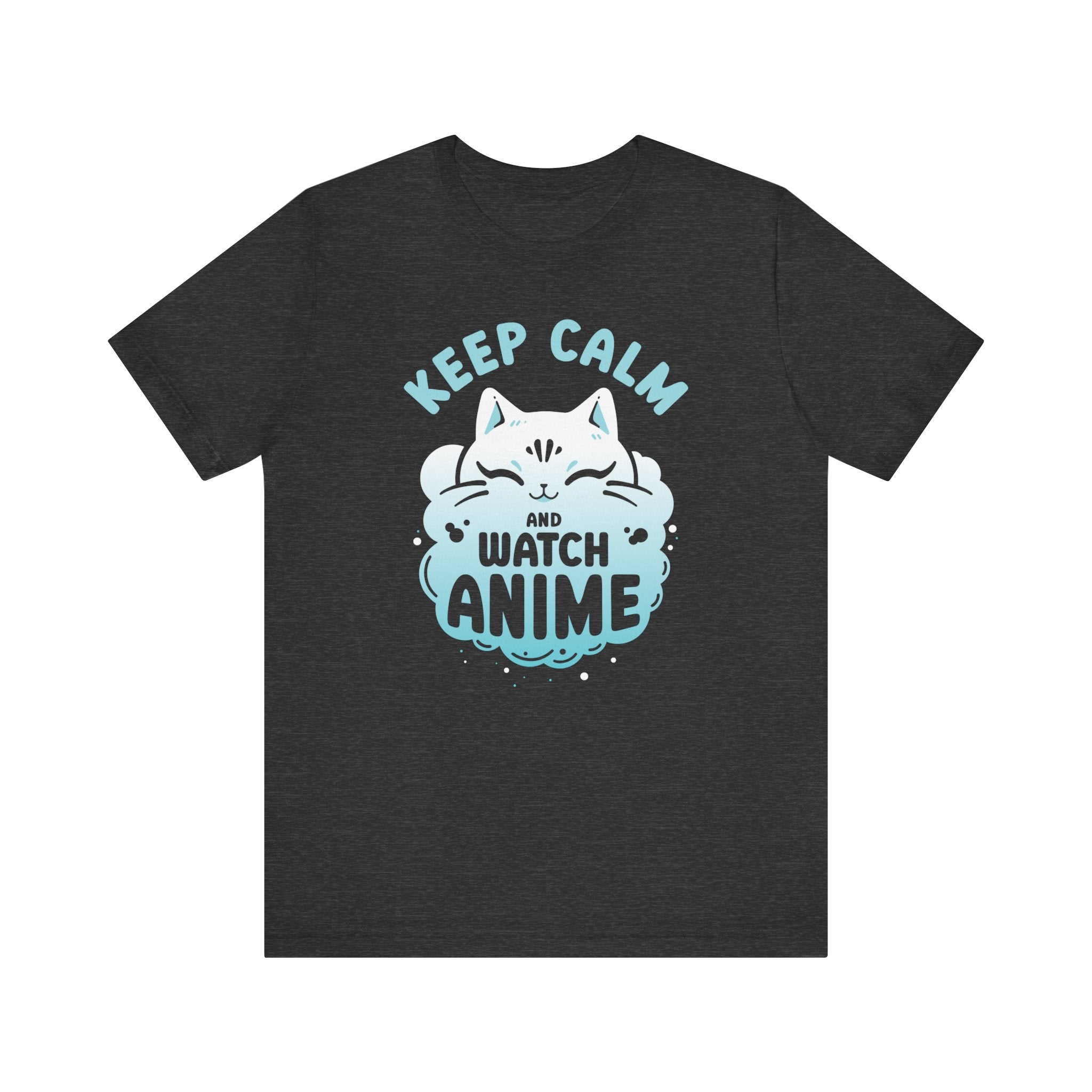 Unisex Keep Calm and Watch Anime T Shirt Dark Grey Heather S 