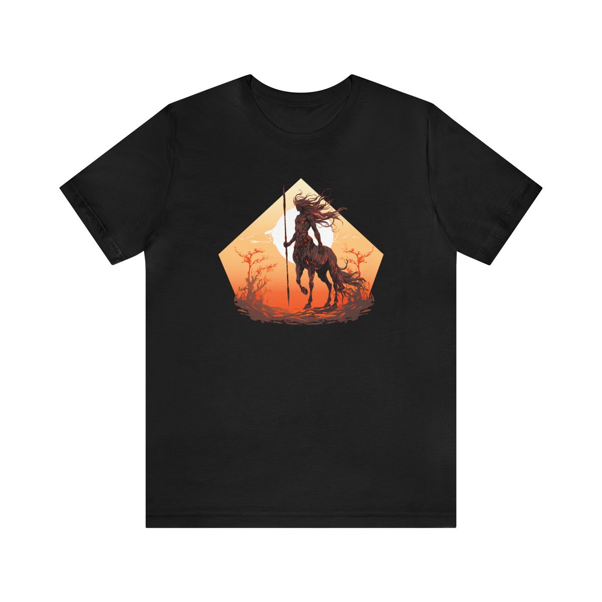 Unisex Centaur Warrior T Shirt Black S 