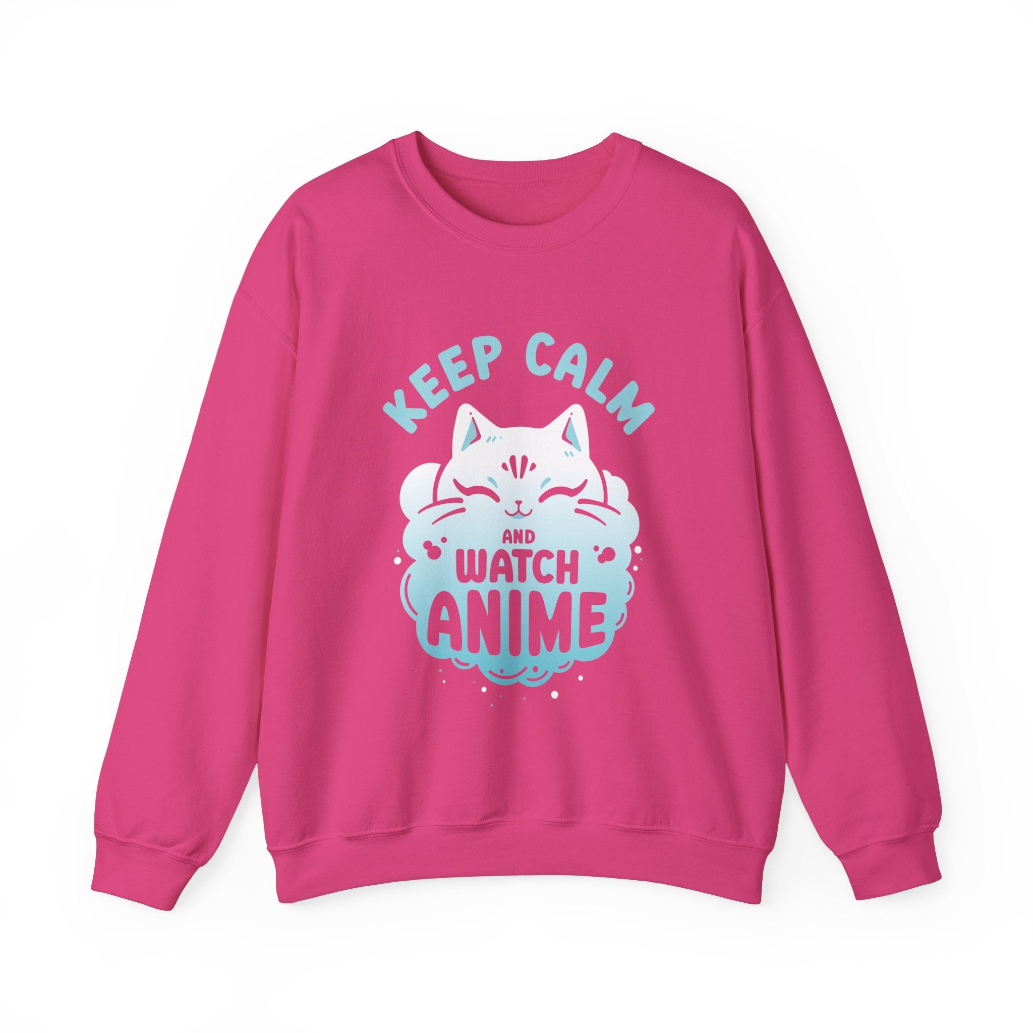 Unisex Keep Calm and Watch Anime Sweatshirt S Heliconia 