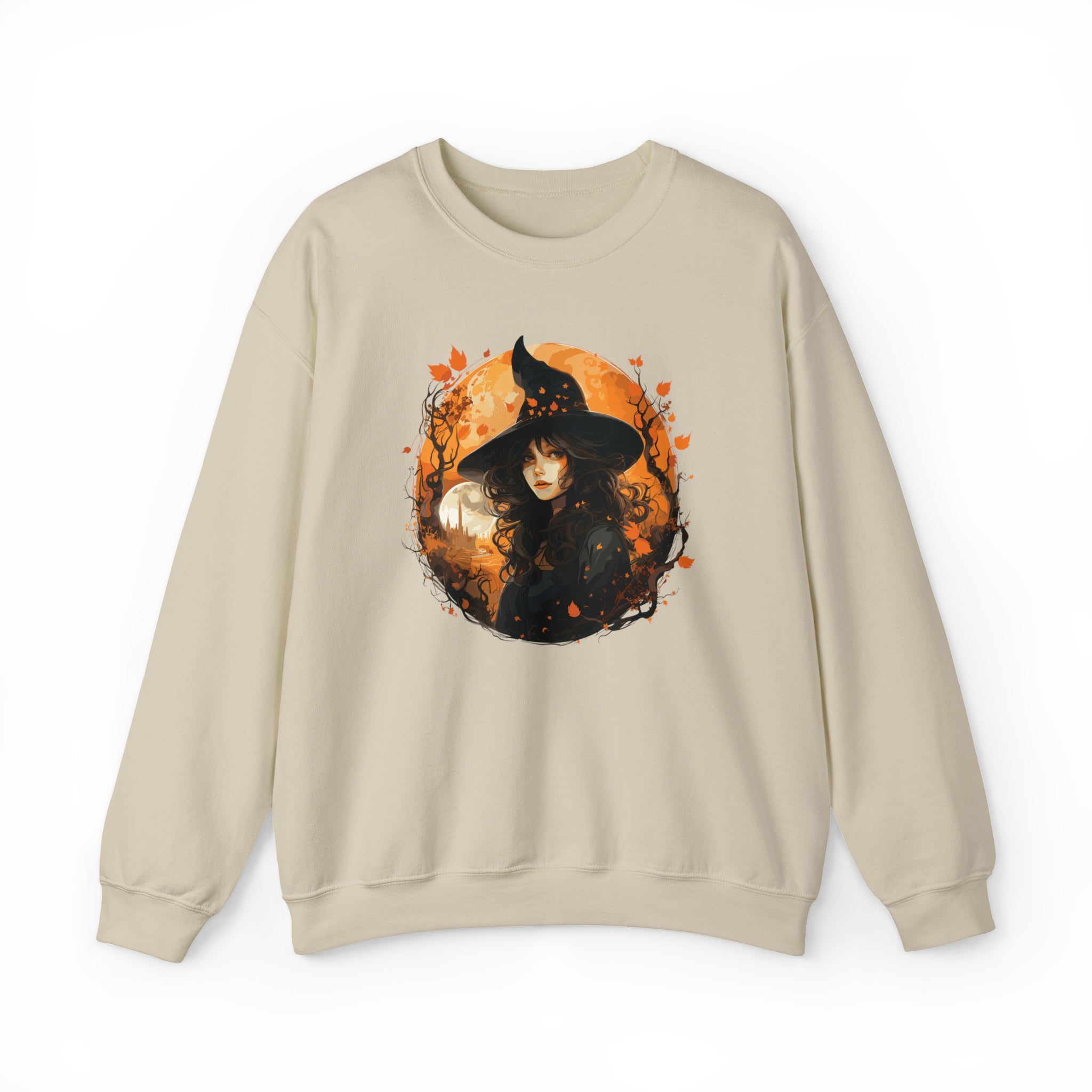 Unisex Autumn Witch Sweatshirt S Sand 