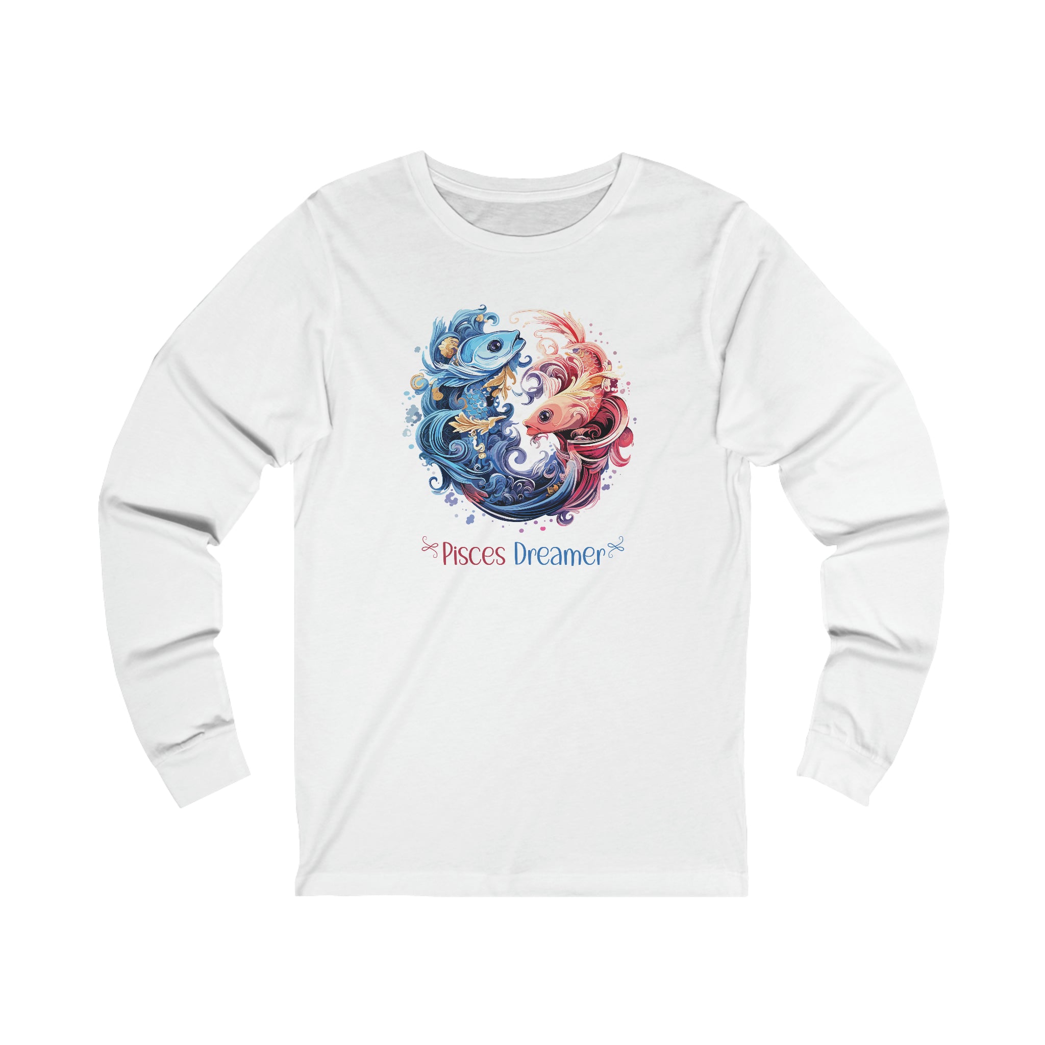 Unisex Pisces Dreamer Long Sleeve T Shirt S White 