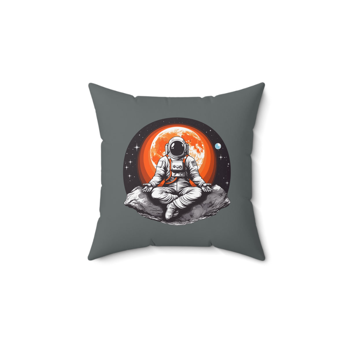 Meditating Astronaut Pillow 14" × 14"  