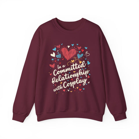 Unisex In a Committed Relationship with Cosplay Sweatshirt S Maroon 