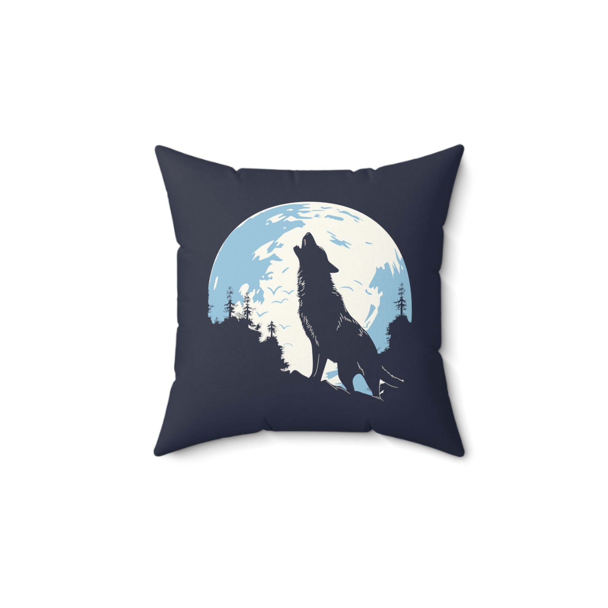 Howling Wolf Pillow 14" × 14"  