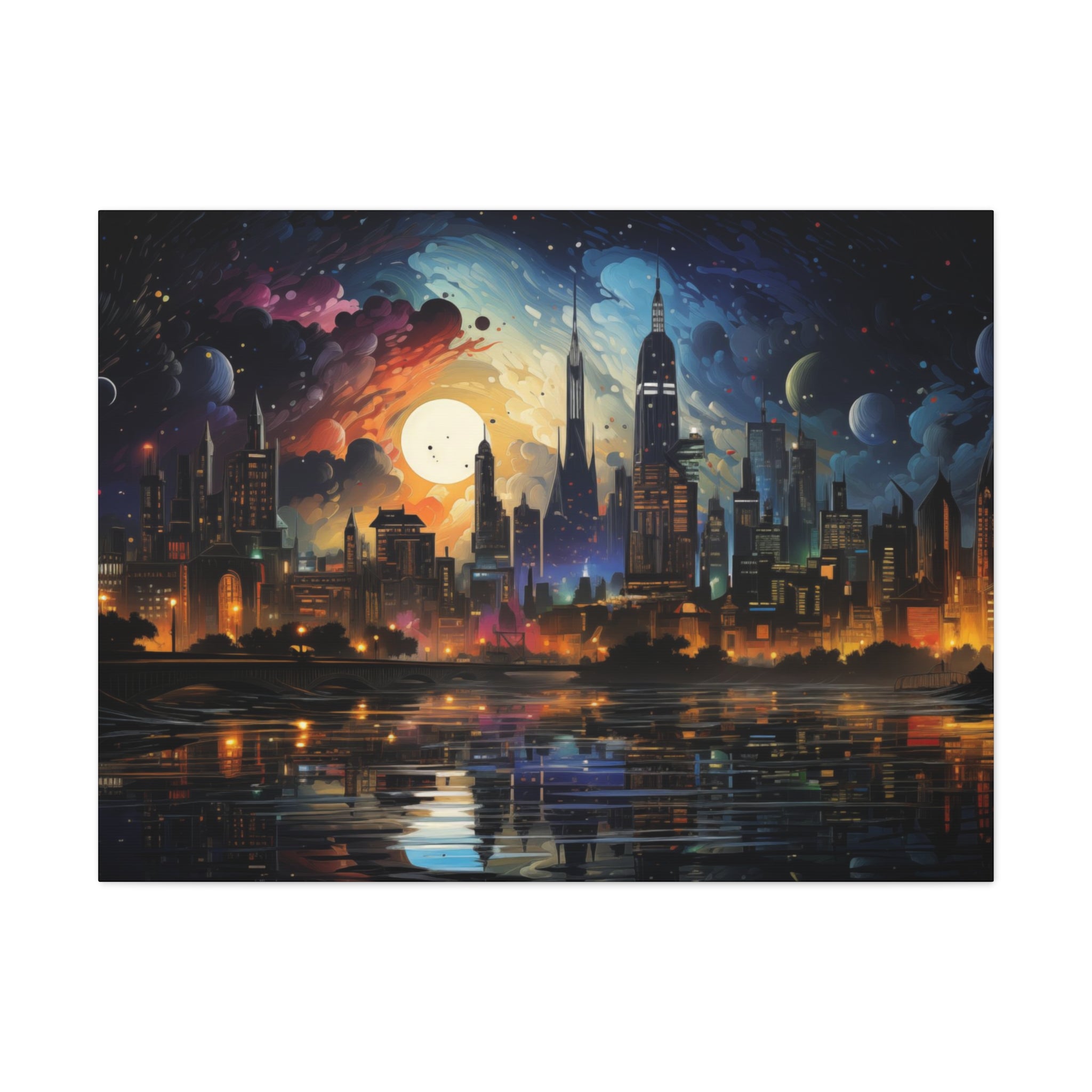 City Skyline Wall Art 40″ x 30″ 1.25" 