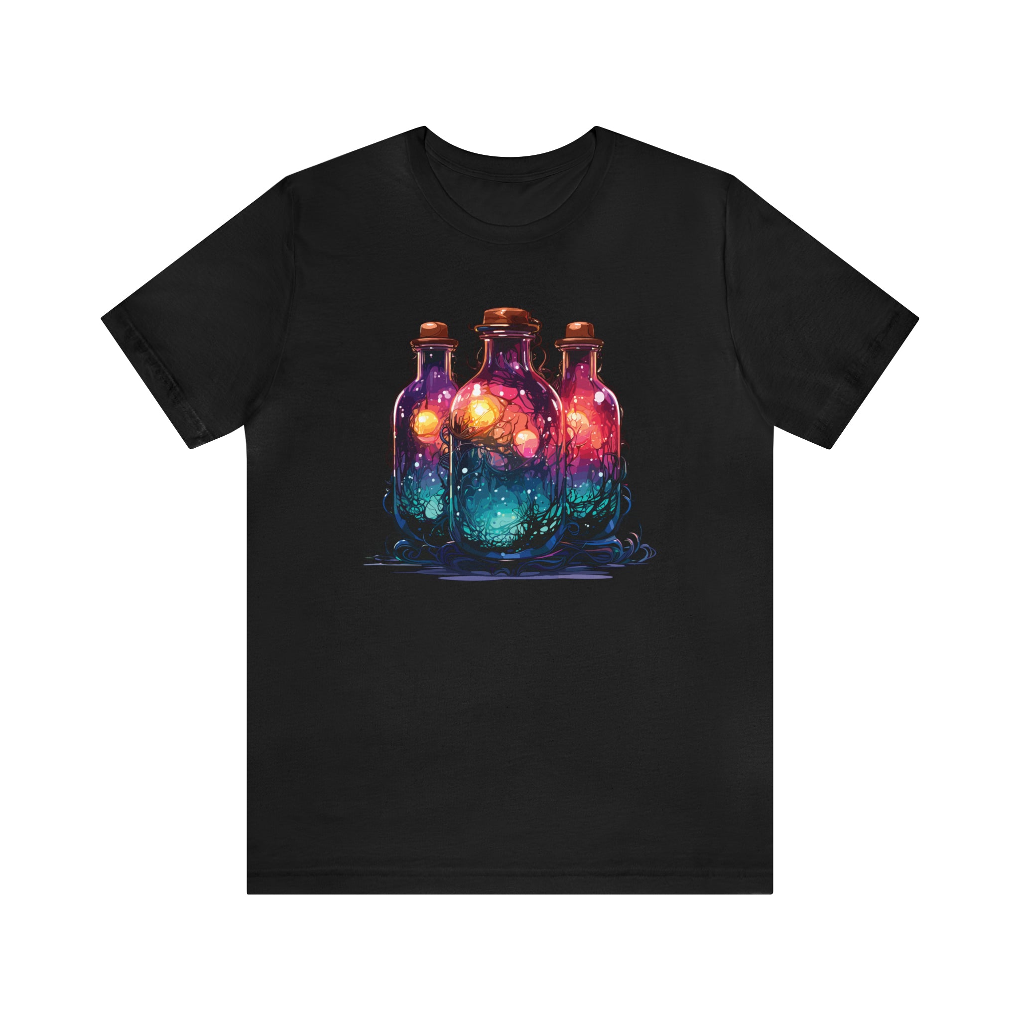 Unisex Dark Magic Bottles T Shirt Black S 