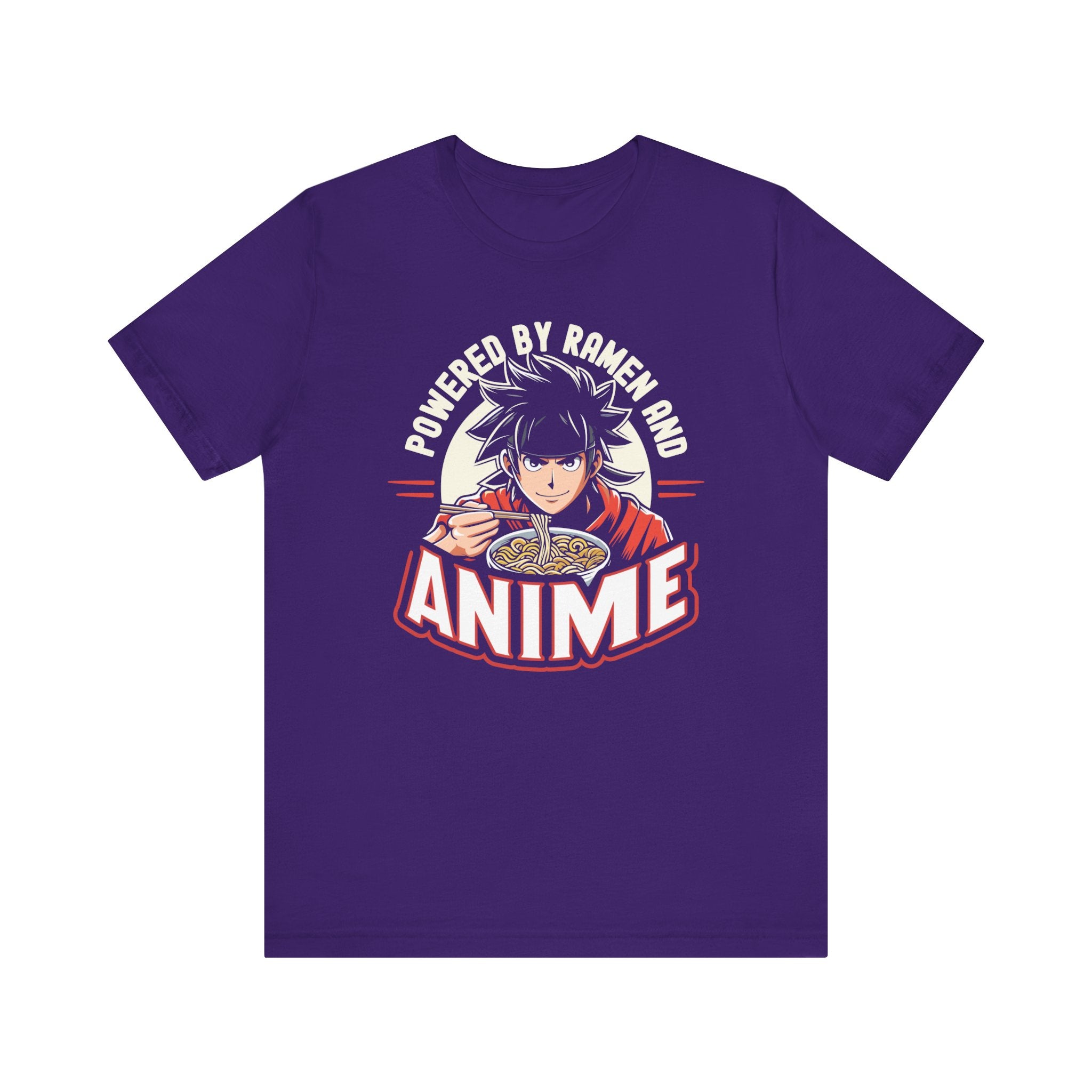 Unisex Powered by Ramen and Anime T Shirt Team Purple S 