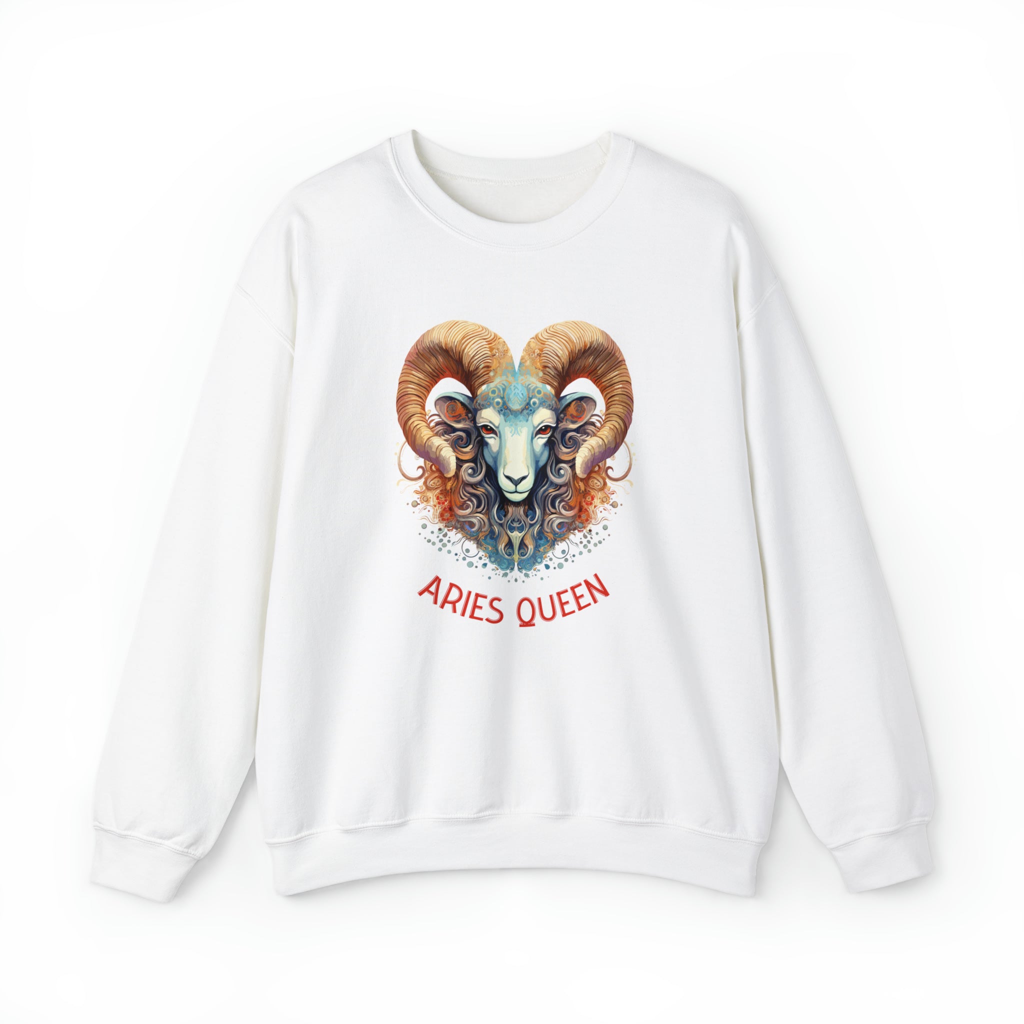 Womens Aries Queen Sweatshirt S White 