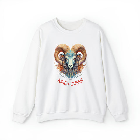 Womens Aries Queen Sweatshirt S White 