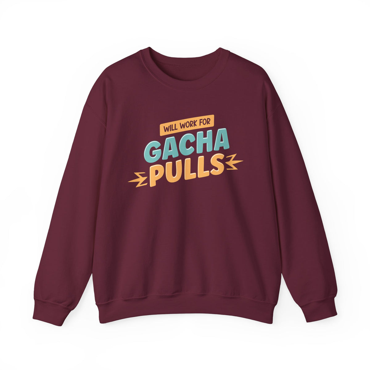 Unisex Will Work for Gacha Pulls Sweatshirt S Maroon 