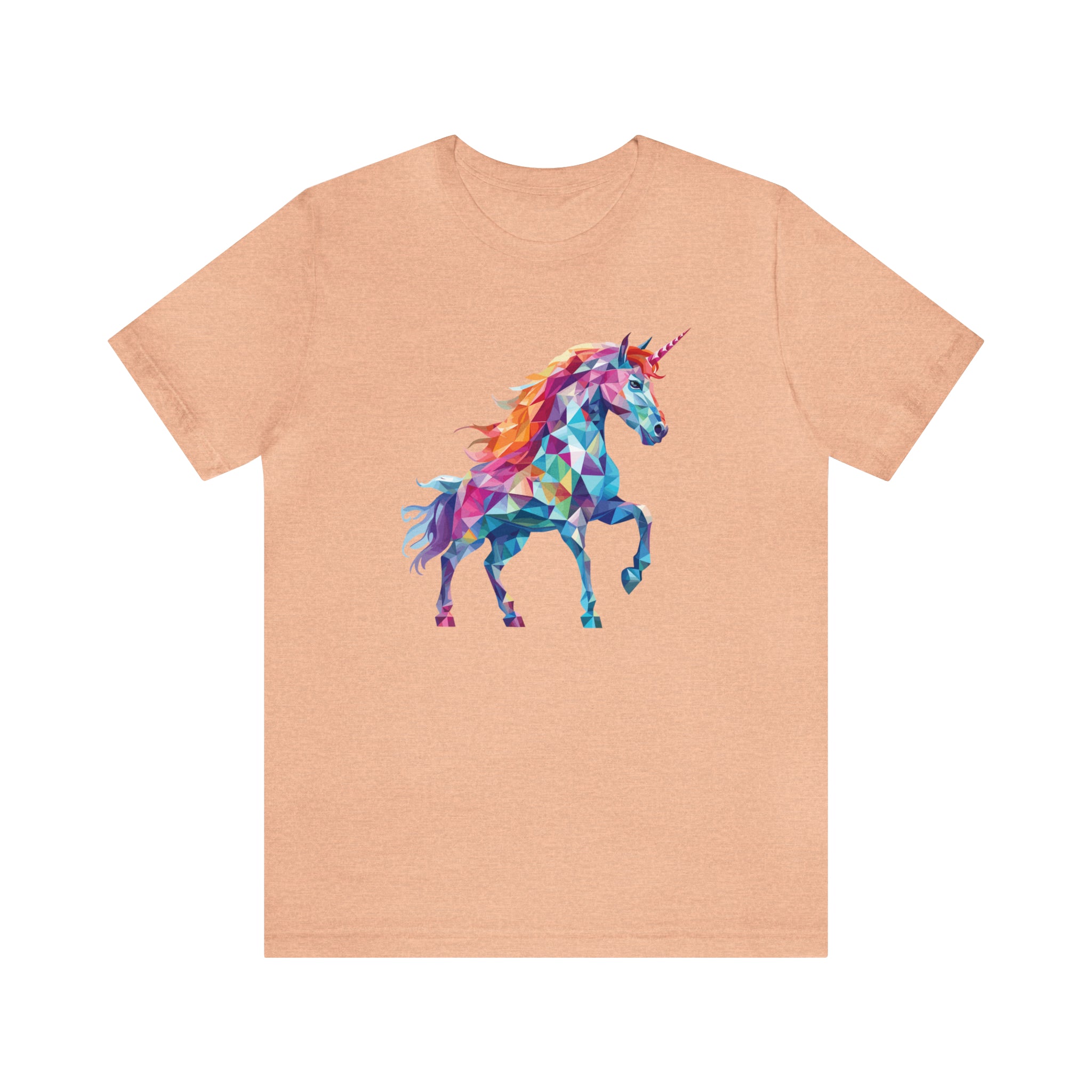 Unisex Crystallized Unicorn T Shirt Heather Peach S 