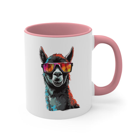 11oz Black Llama Sunglasses Coffee Mug   