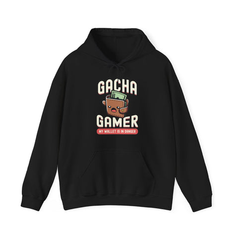 Unisex Gacha Gamer My Wallet is in Trouble Hoodie Black S 