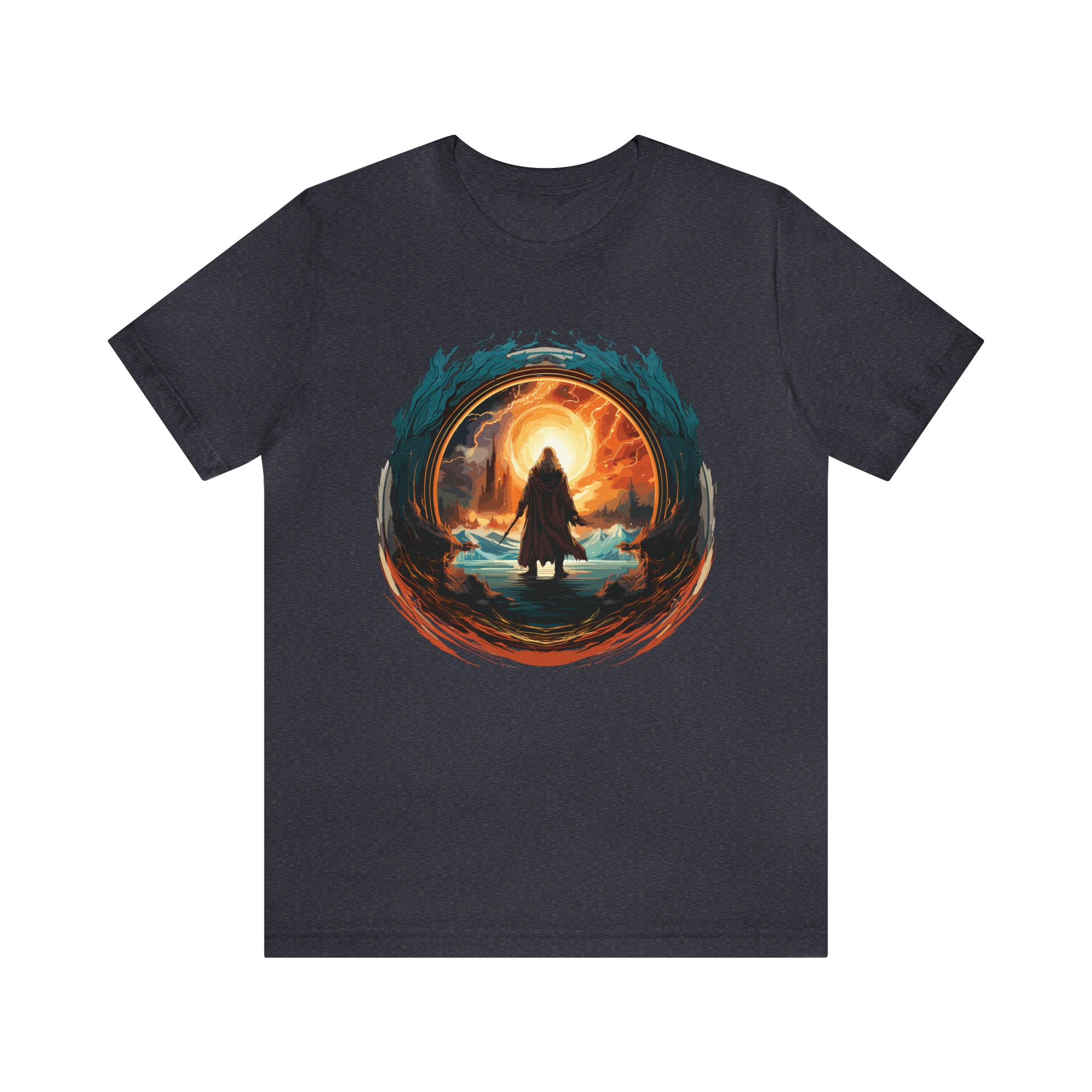 Unisex Wizard Portal T Shirt Heather Navy S 