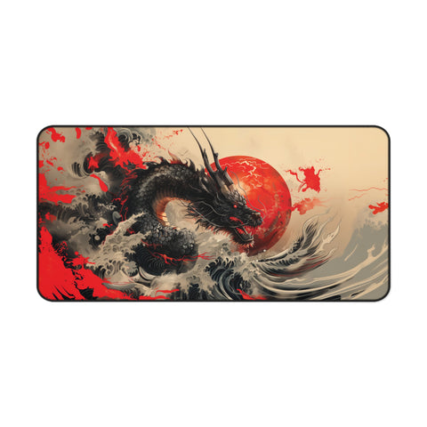 Japanese Dragon Desk Mat 15.5" × 31"  