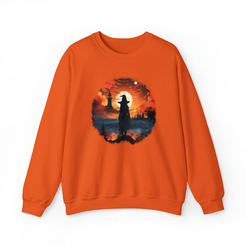 Unisex Witch Silhouette Sweatshirt S Orange 