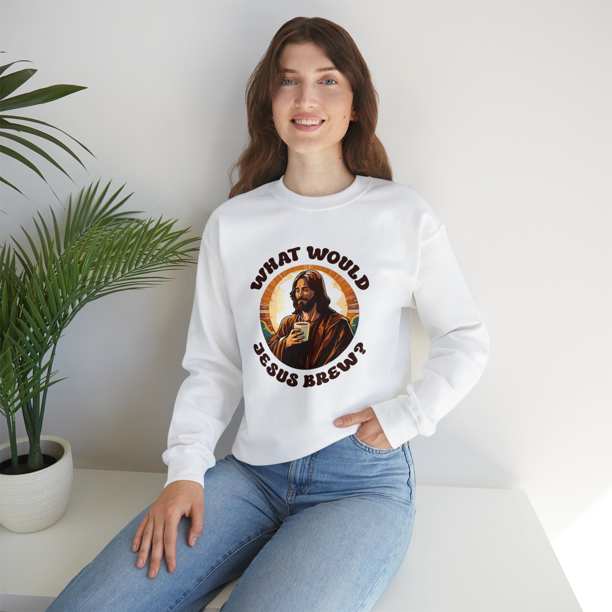 Unisex What Would Jesus Brew Coffee Sweatshirt   