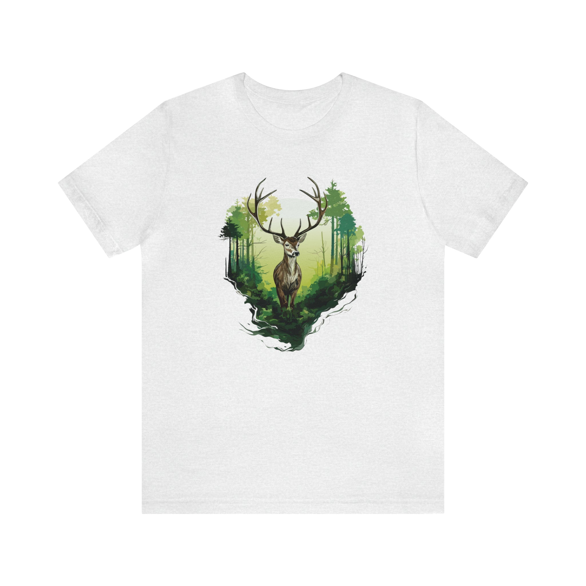 Unisex Forest Deer T Shirt Ash S 