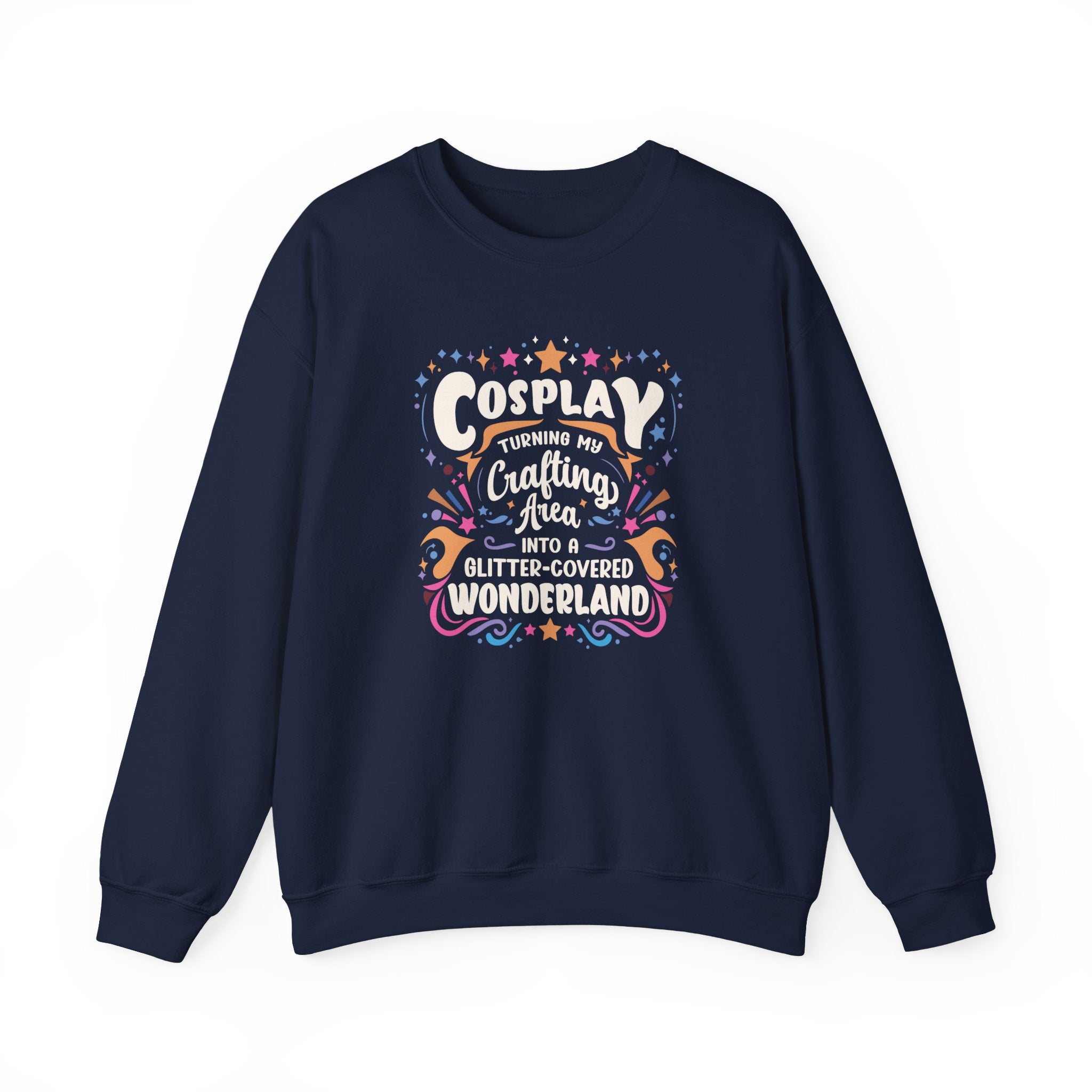 Unisex Cosplay Glitter-Covered Wonderland Sweatshirt S Navy 