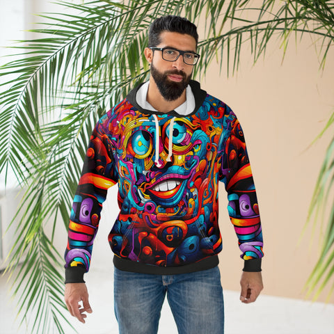 Unisex Abstract Art Face All Over Print Hoodie   