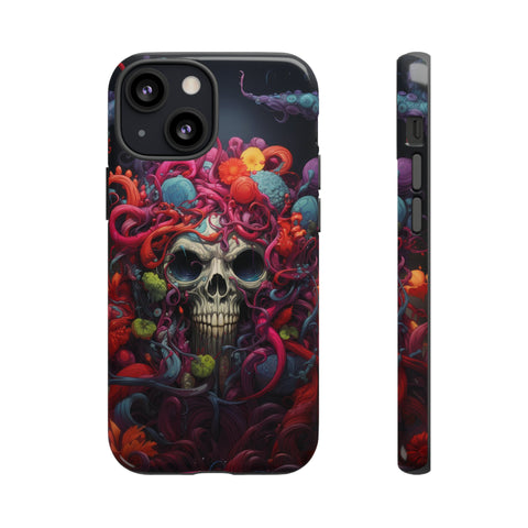 Psychedelic Skull & Tentacles Phone Case iPhone 13 Mini Glossy 