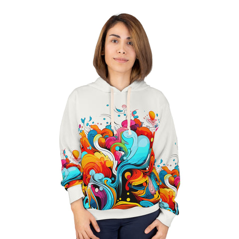 Unisex Vibrant Abstract Art All Over Print Hoodie   