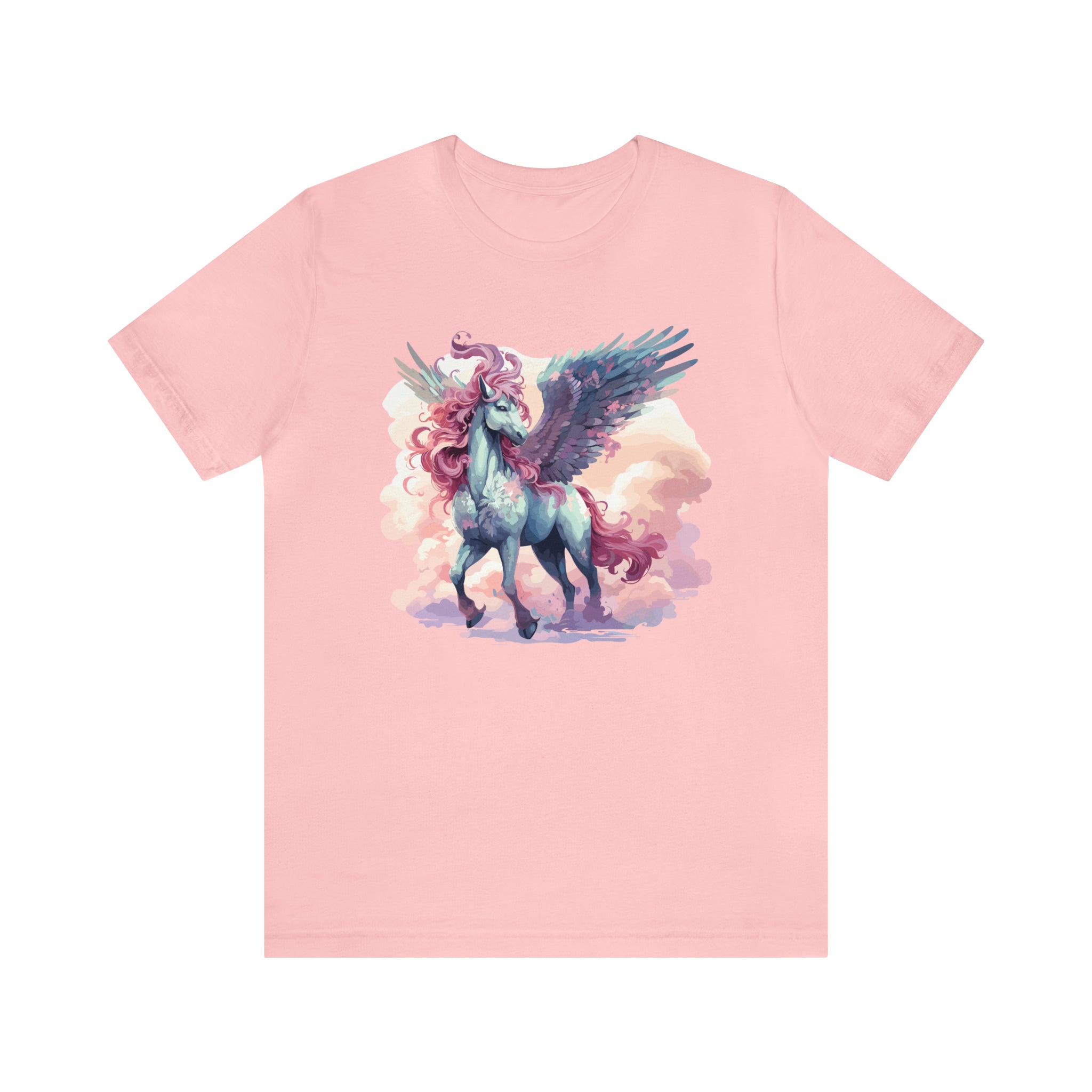 Unisex Pegasus Clouds T Shirt Pink S 