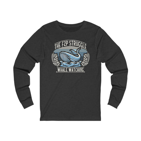 Unisex F2P Struggle Whale Watching Long Sleeve T Shirt S Dark Grey Heather 