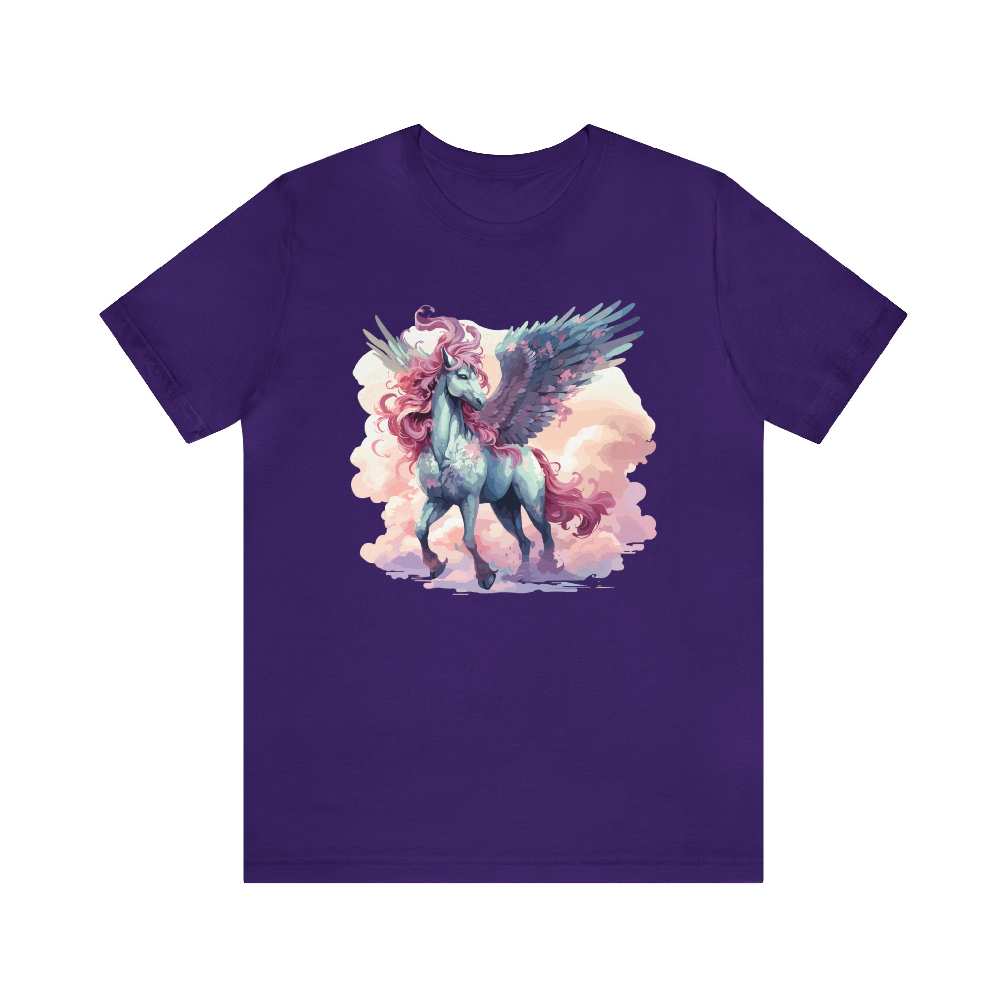 Unisex Pegasus Clouds T Shirt Team Purple S 