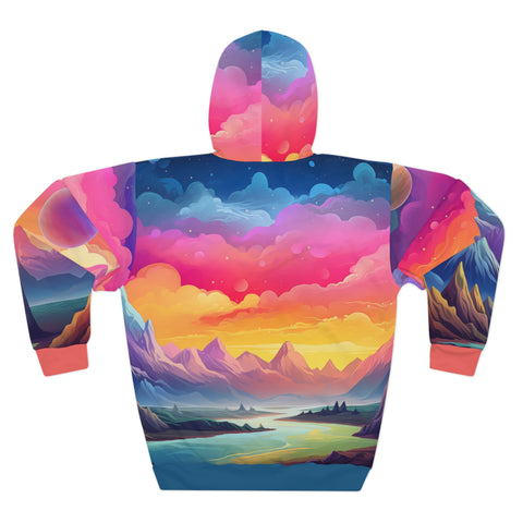 Unisex Dreamy Mountainscape All Over Print Hoodie   