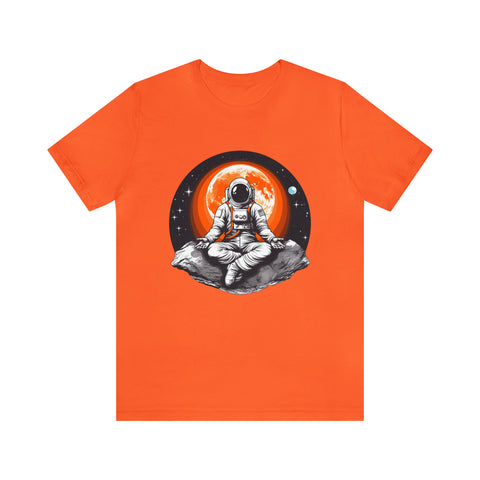 Unisex Meditating Astronaut T Shirt Orange S 