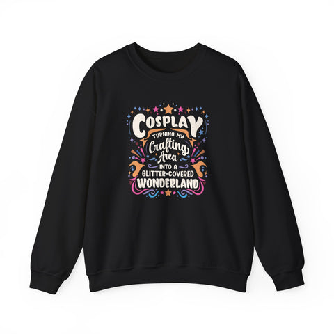 Unisex Cosplay Glitter-Covered Wonderland Sweatshirt S Black 